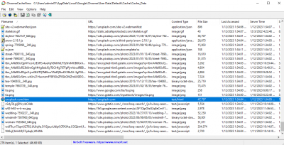 Slika 7 (//ChromeCacheView v2.41// - prikaz //cache// datoteka)