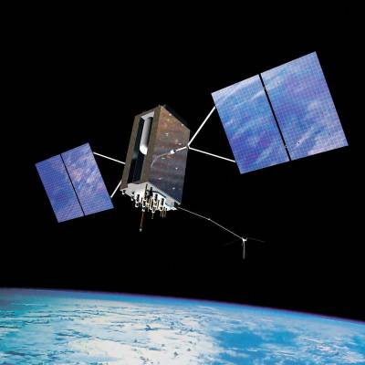 Umjetnički prikaz GPS Block IIIA satelita u orbiti