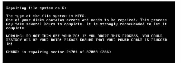  Slika 6 Lažna poruka o popravku diska